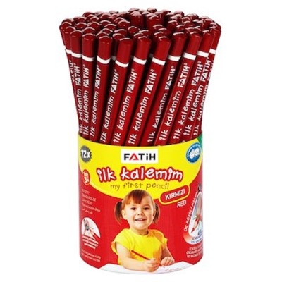 Fatih Kurşun Kalem Jumbo Üçgen Başlangıç Kalemi Kırmızı 72'li