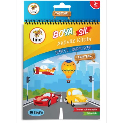 Lino Boyama Kitabı Boya & Sil Aktivite Araçlar Silinebilir 