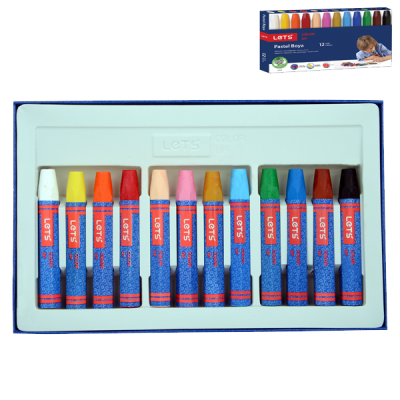 Lets Pastel Boya Karton Kutu Köşeli 12 Renk 