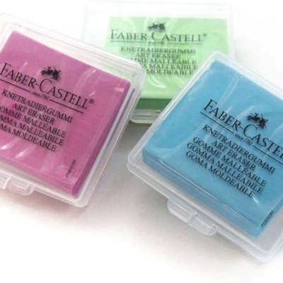 Faber-Castell Öğrenci Silgisi Hamur Plastik Kutulu Renkli 12'li