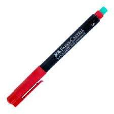 Faber-Castell Asetat Kalemi Permanent S Seri Kırmızı 12'li